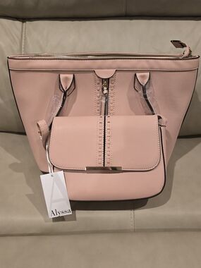 Alyssa Blush Pink Structured Satchel with Matching Crossbody